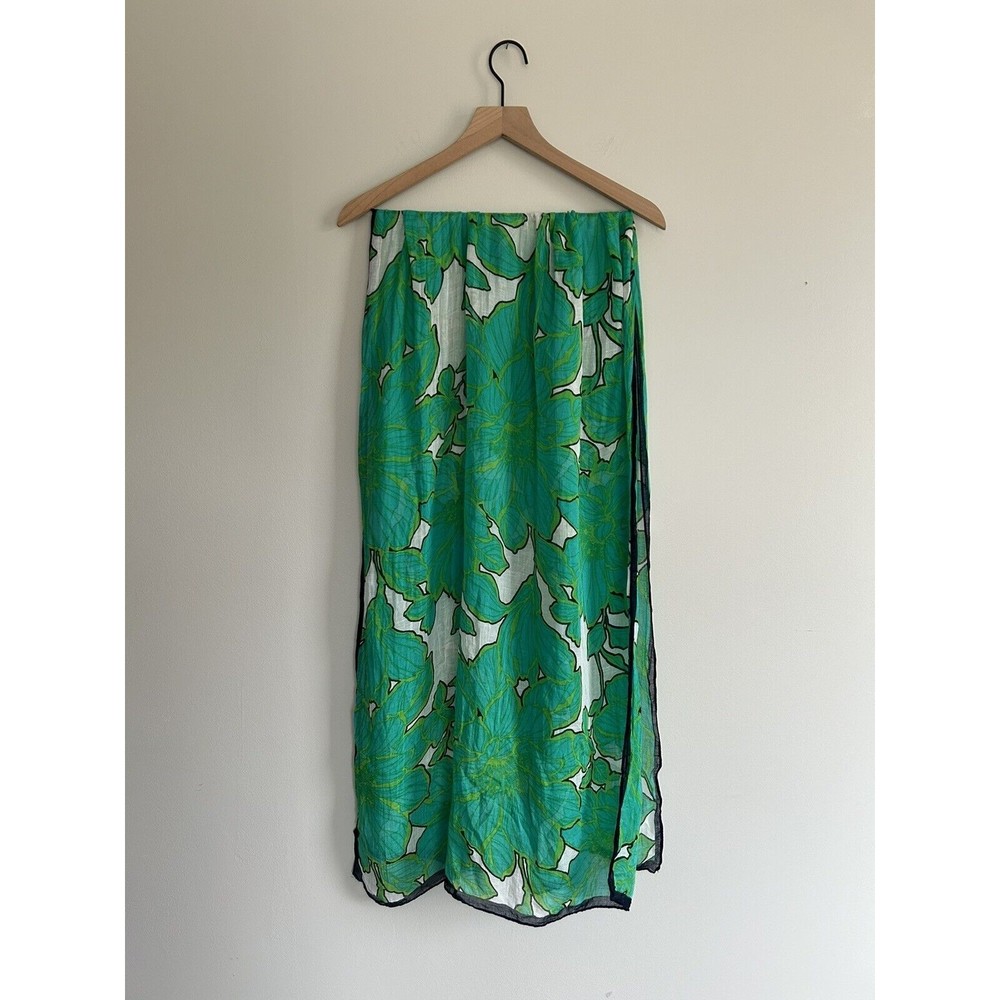 Women's Green White Navy Lightweight Nautical Rectangle Scarf